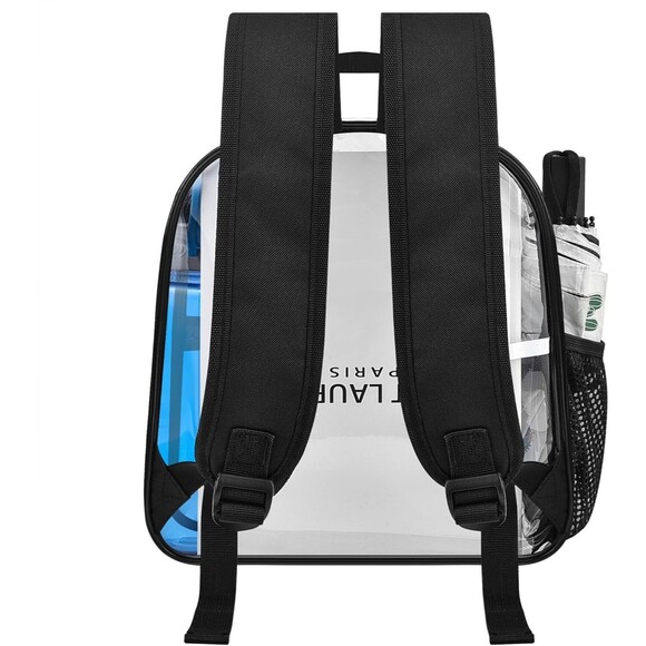 Transparent Stadium-Approved Small clear PVC Backpack 12x6x11 Inch Bag Concert - Picture 2 of 7